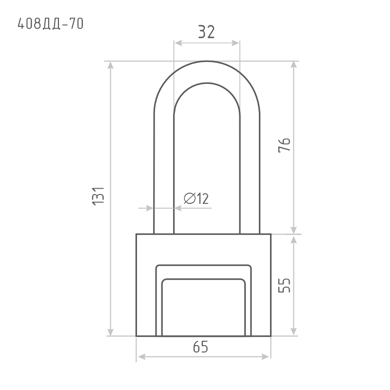 Схема Замок навесной ЗН-408ДД цвет Серый Нора-М