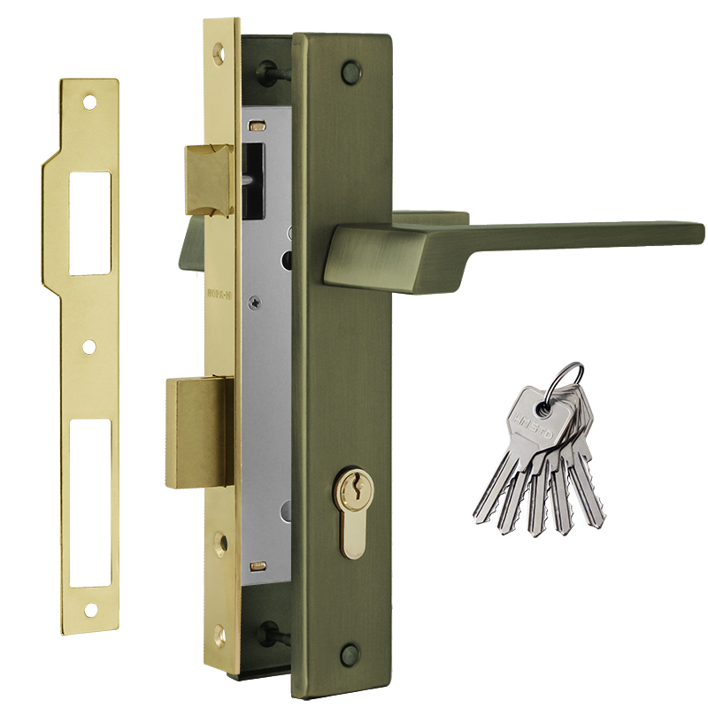 Замок врезной 111-85 К цвет Старая бронза Нора-М