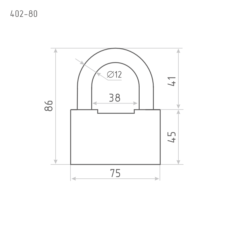Схема Замок навесной ЗН-402 цвет Серый Нора-М