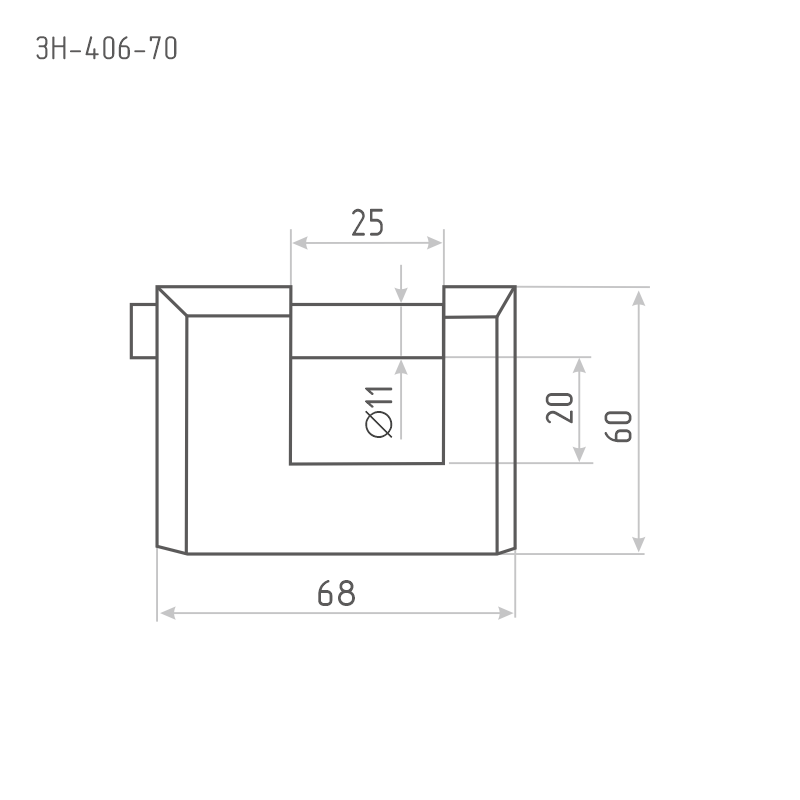 Схема Замок навесной ЗН-406 цвет Серый Нора-М