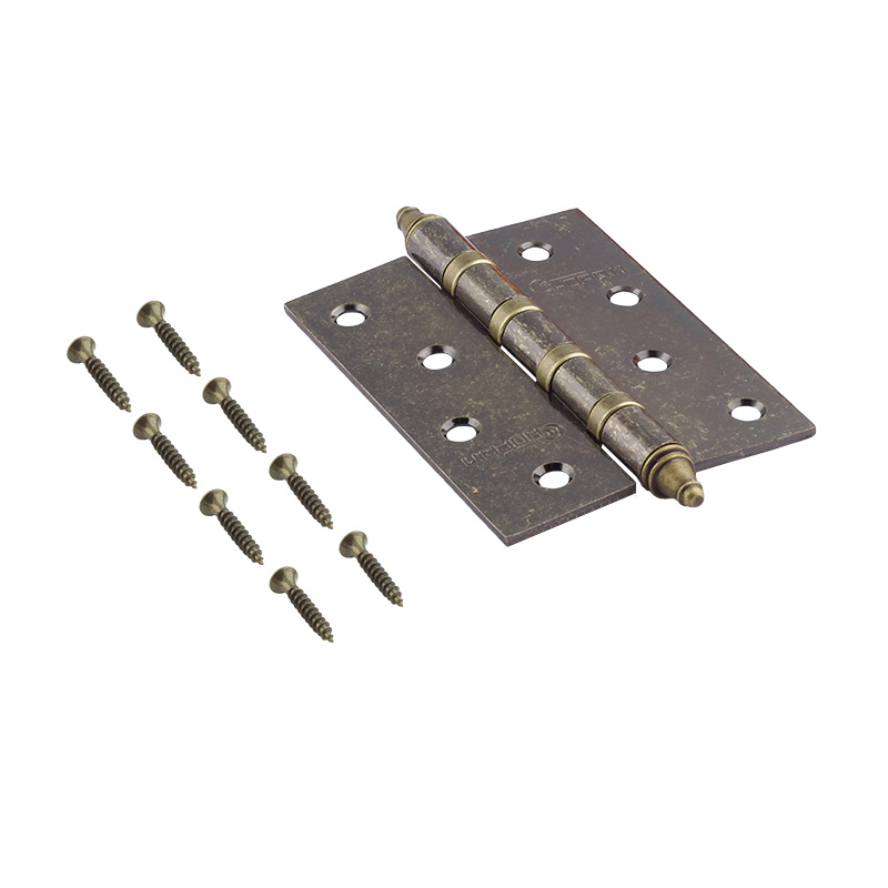 Комплектация и упаковка Петля универсальная 4"-4ВВ (100*75*2,5) с колп. цвет Застаренная бронза Нора-М