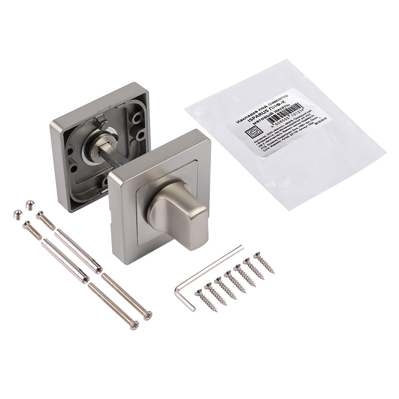 Комплектация и упаковка Фиксатор накладка ISPARUS ПНФ-К цвет Матовый никель Нора-М