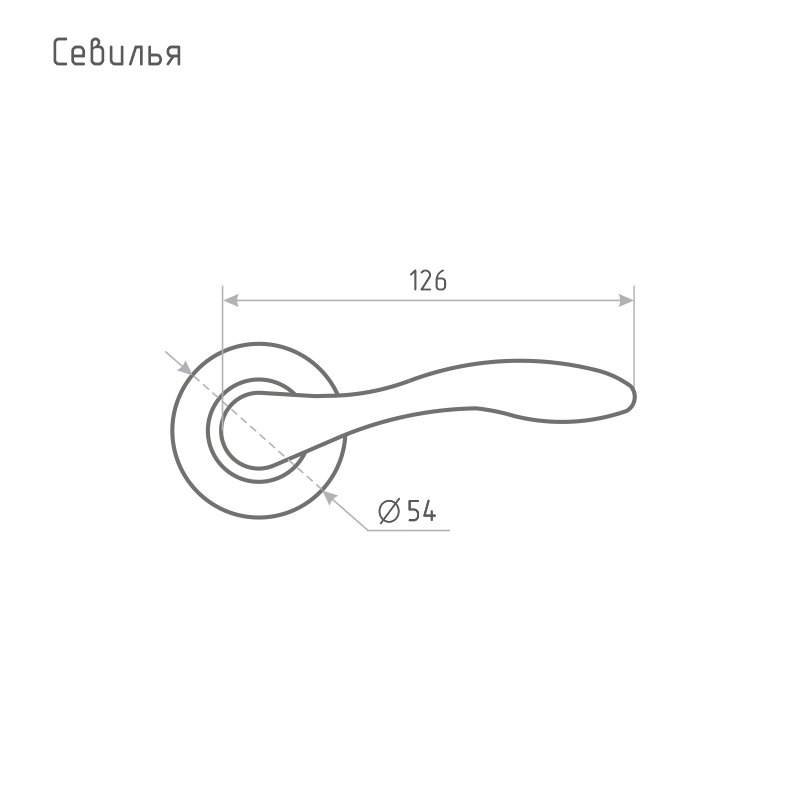Схема Ручка дверная Cевилья цвет Старая медь Нора-М