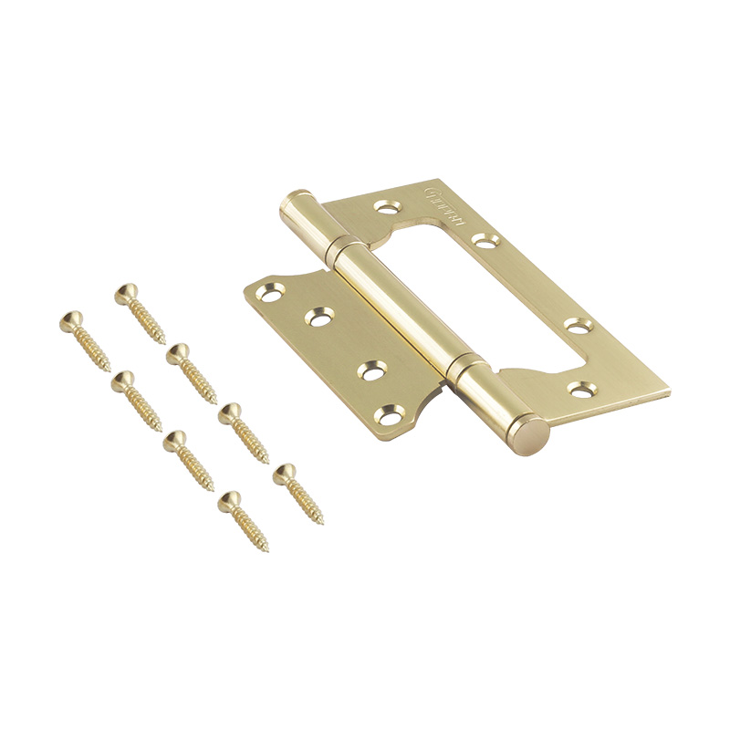 Комплектация и упаковка Петля без врезки 800-5" (125*75*2,5) без колп. цвет Матовое золото Нора-М