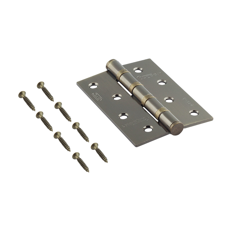 Комплектация и упаковка Петля универсальная 4"-4ВВ STD (100*70*2,5) без колп. цвет Старая бронза Нора-М