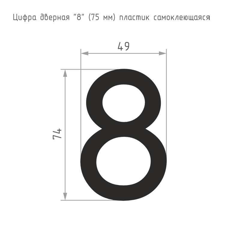 Схема Цифра на дверь 75 мм цвет Черный Нора-М