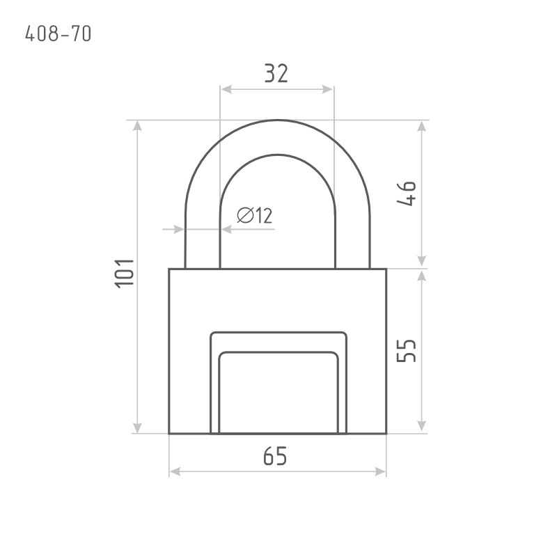 Схема Замок навесной ЗН-408 цвет Серый Нора-М