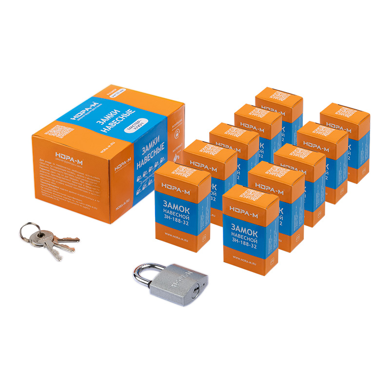 Комплектация и упаковка Замок навесной МК-1010 мастер ключ цвет Темный Нора-М