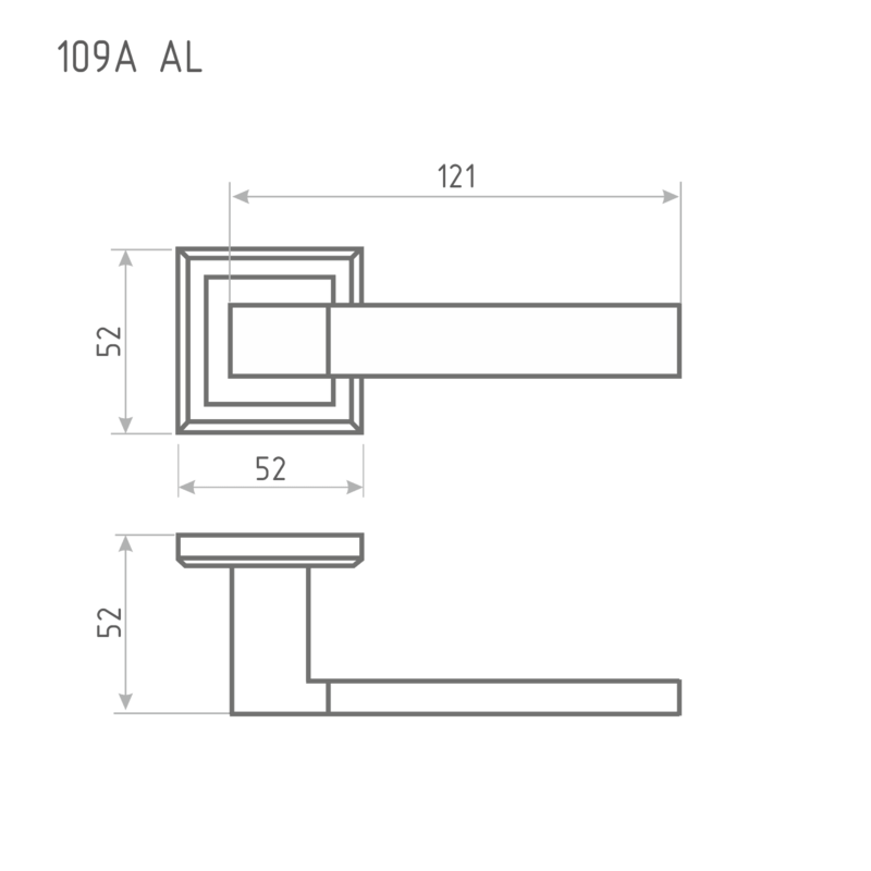 Схема Ручка дверная 109 К Al цвет Белый Нора-М