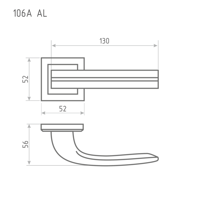 Схема Ручка дверная 106 К Al цвет Белый Нора-М