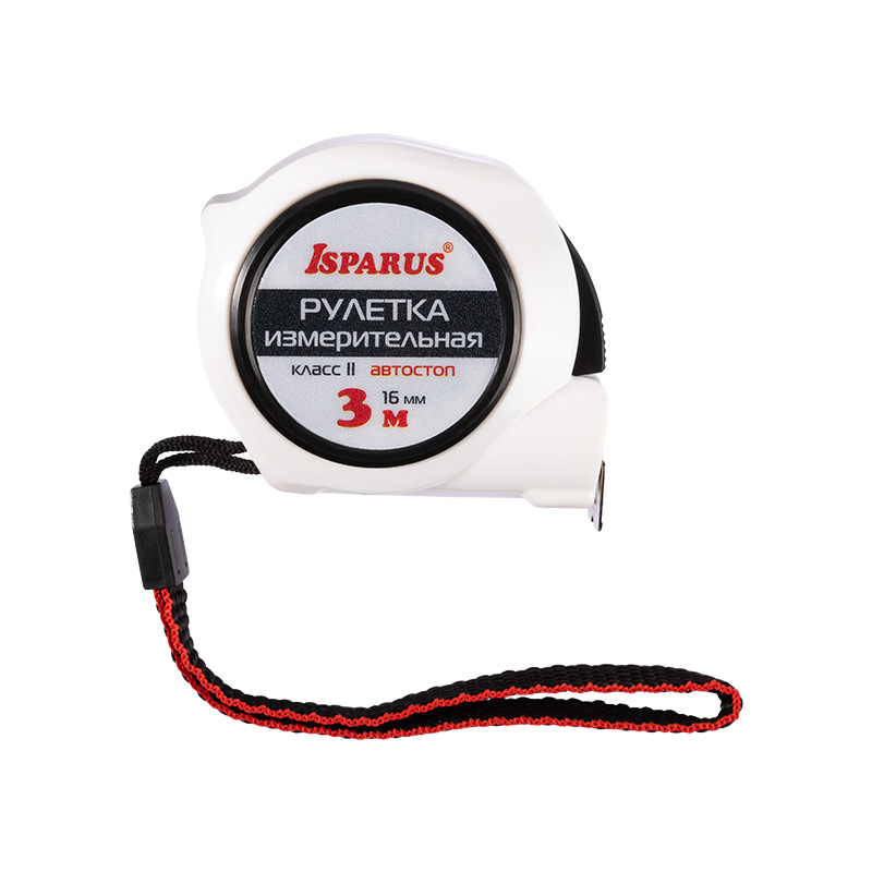 Рулетка измерительная  ISPARUS 3 м х 16 мм c автостопом цвет Белый Нора-М
