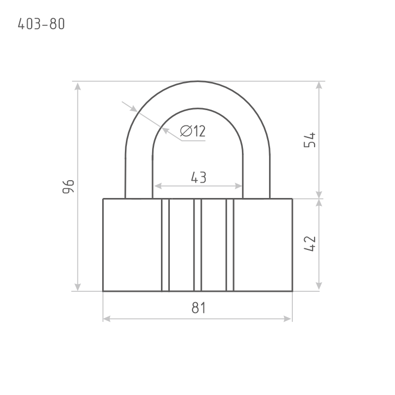 Схема Замок навесной ЗН-403 цвет Серый Нора-М